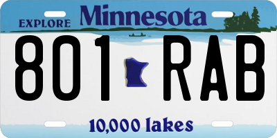 MN license plate 801RAB