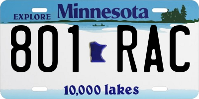 MN license plate 801RAC