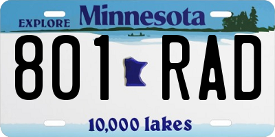 MN license plate 801RAD