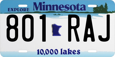 MN license plate 801RAJ