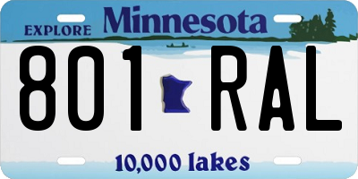 MN license plate 801RAL