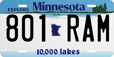 MN license plate 801RAM