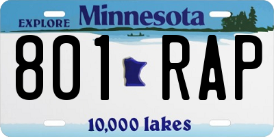 MN license plate 801RAP