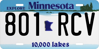MN license plate 801RCV