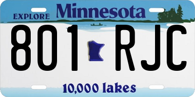 MN license plate 801RJC