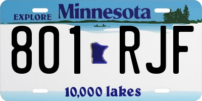 MN license plate 801RJF