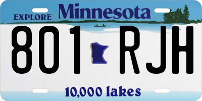 MN license plate 801RJH