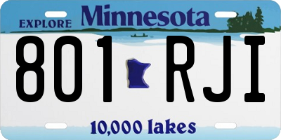 MN license plate 801RJI
