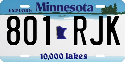 MN license plate 801RJK