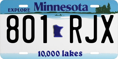 MN license plate 801RJX