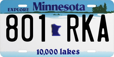 MN license plate 801RKA