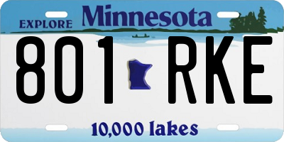 MN license plate 801RKE