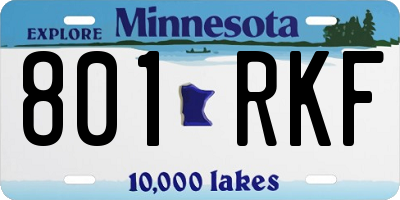 MN license plate 801RKF