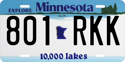 MN license plate 801RKK