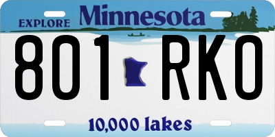 MN license plate 801RKO