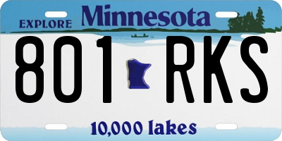 MN license plate 801RKS