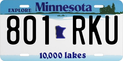 MN license plate 801RKU