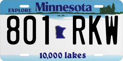 MN license plate 801RKW