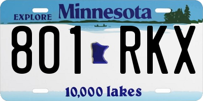 MN license plate 801RKX