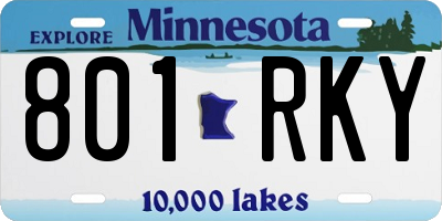 MN license plate 801RKY