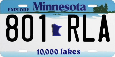 MN license plate 801RLA