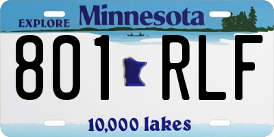 MN license plate 801RLF