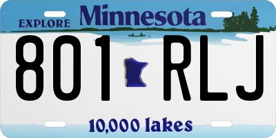 MN license plate 801RLJ