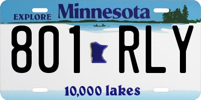 MN license plate 801RLY