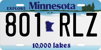 MN license plate 801RLZ