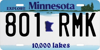 MN license plate 801RMK