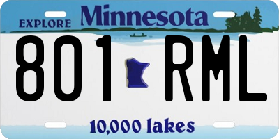 MN license plate 801RML