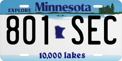 MN license plate 801SEC