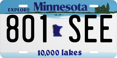 MN license plate 801SEE