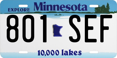 MN license plate 801SEF