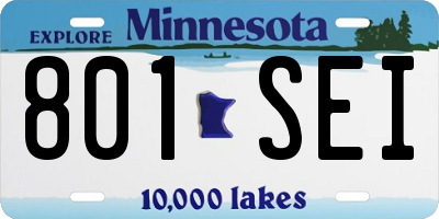 MN license plate 801SEI
