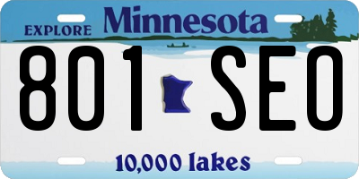 MN license plate 801SEO