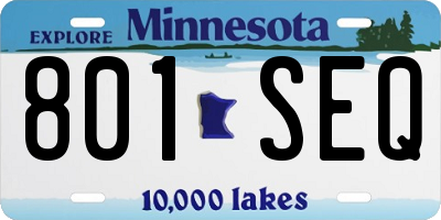 MN license plate 801SEQ