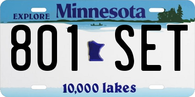 MN license plate 801SET
