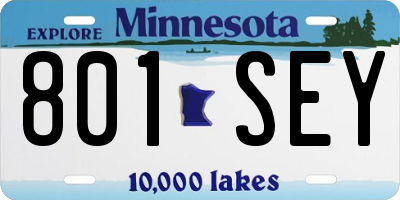 MN license plate 801SEY