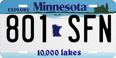 MN license plate 801SFN