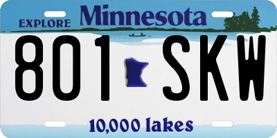 MN license plate 801SKW