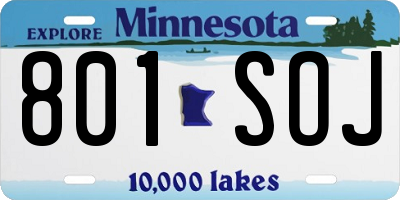 MN license plate 801SOJ