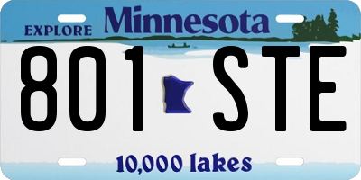 MN license plate 801STE