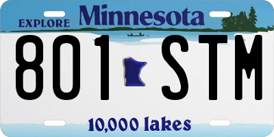 MN license plate 801STM