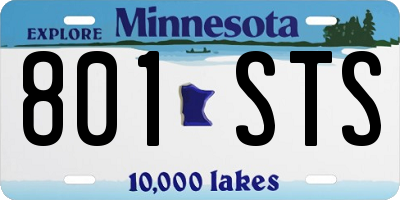 MN license plate 801STS