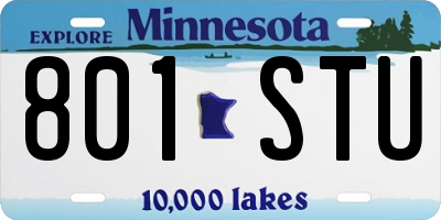 MN license plate 801STU