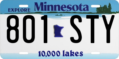 MN license plate 801STY