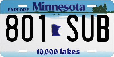 MN license plate 801SUB