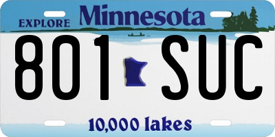 MN license plate 801SUC