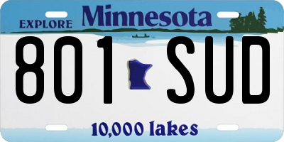 MN license plate 801SUD